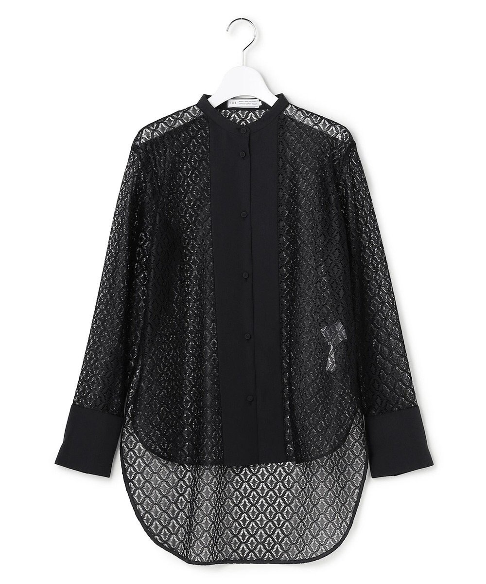 ICB 【WEB＆一部店舗限定】SustainableLace バンドカラー ブラウス 