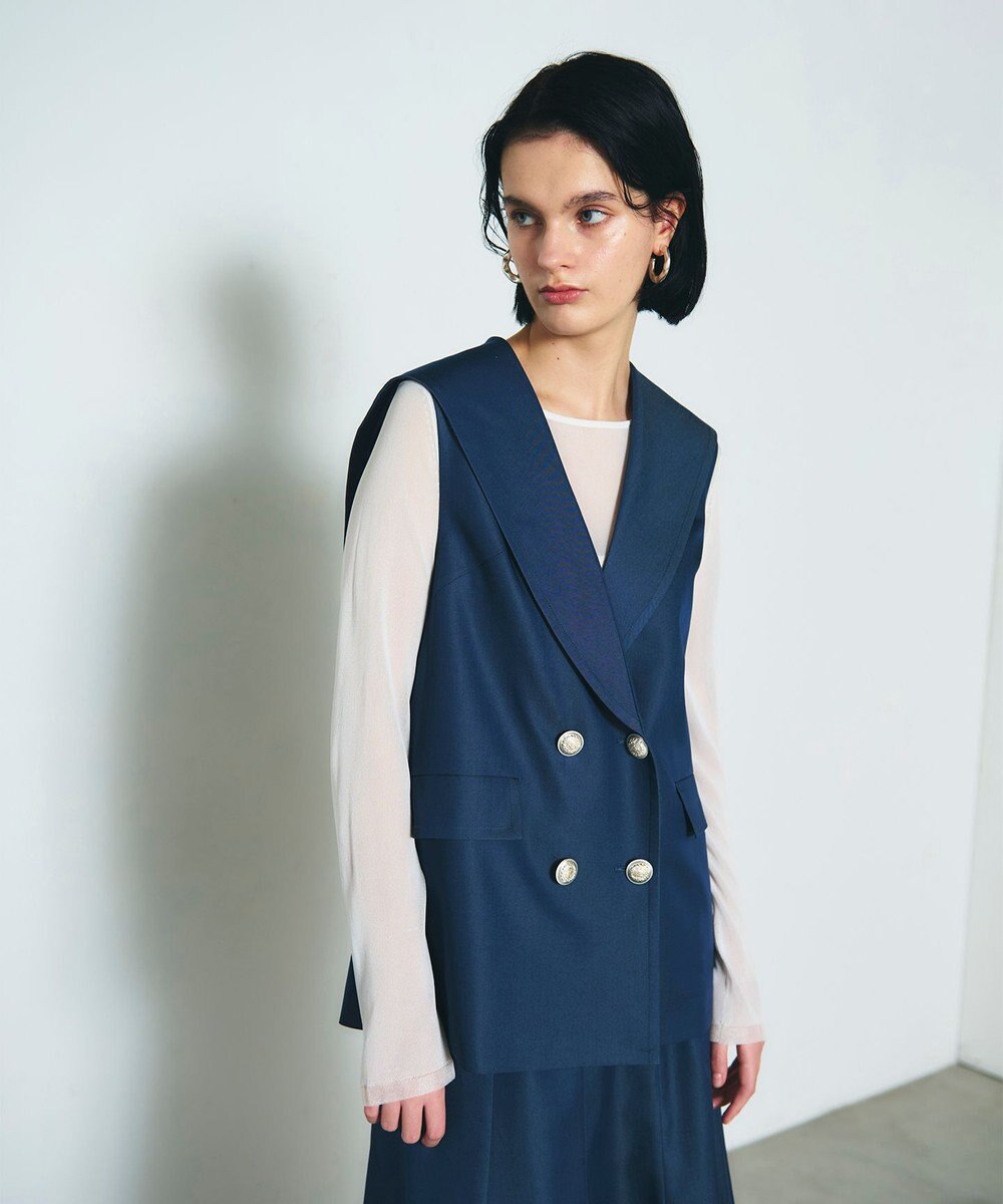 GRACE CONTINENTAL セーラーカラーサテンベスト 