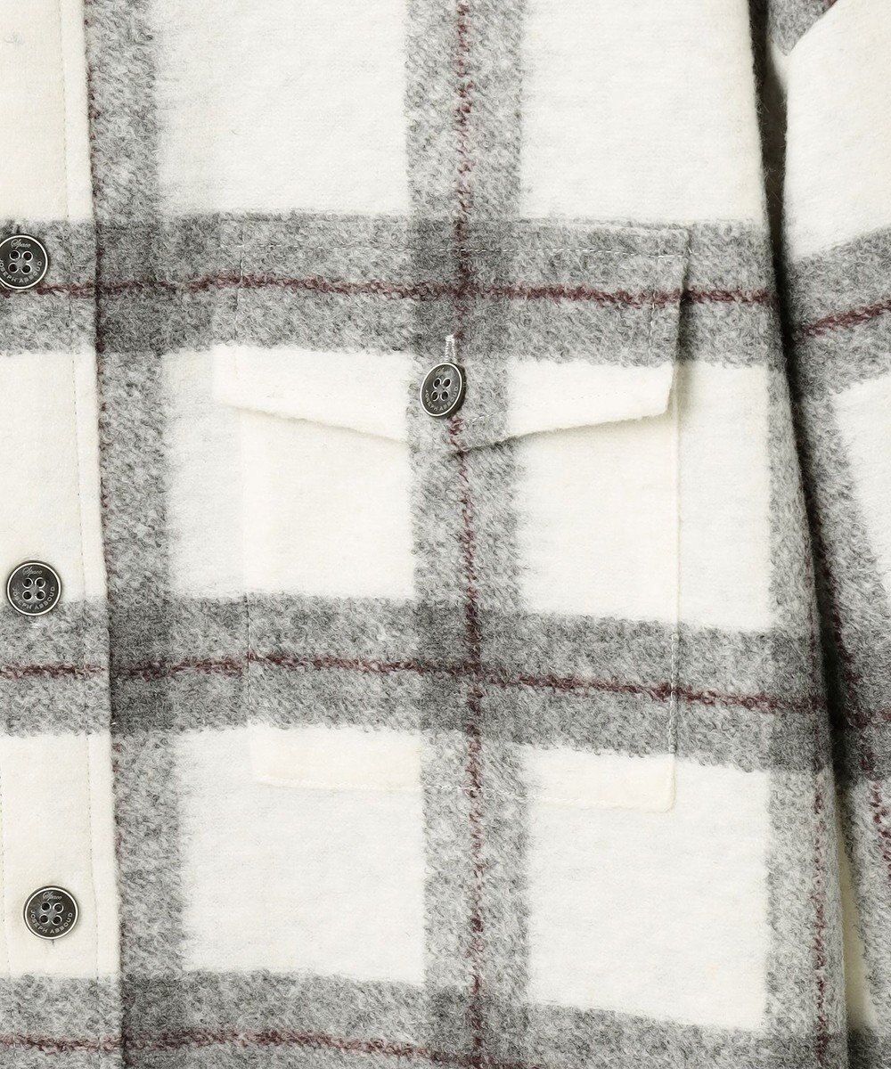 JOSEPH ABBOUD MOUNTAIN 【SPACE／UNISEX】フランネルジャージーブロック シャツ 