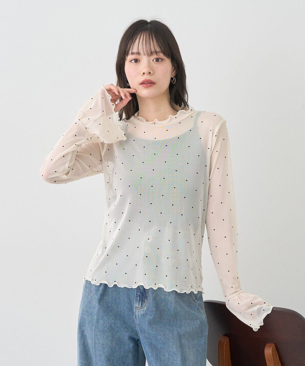 earth music&ecology フロッキードットメロープルオーバー 