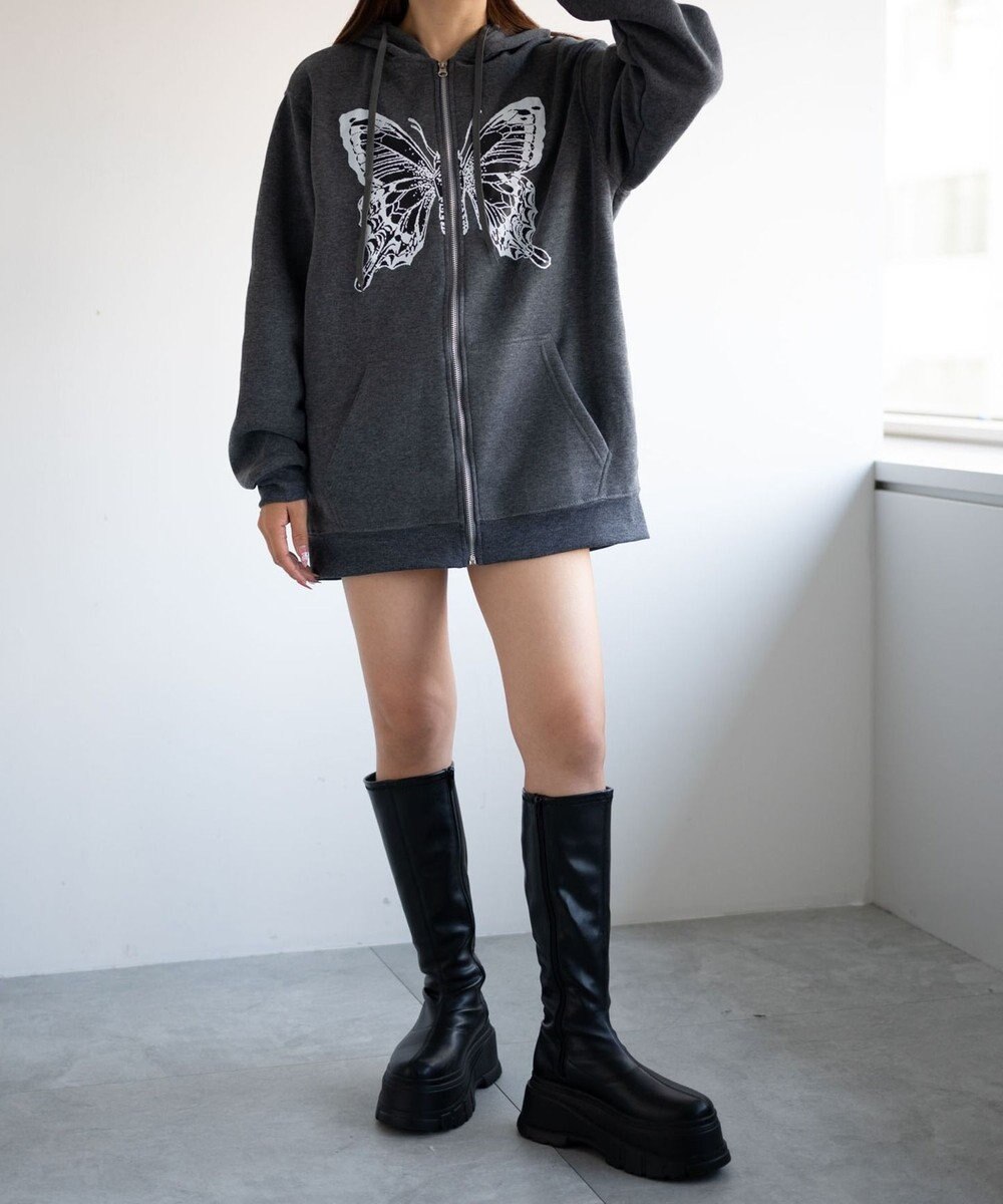 WEGO バタフライBIGZIPパーカー 