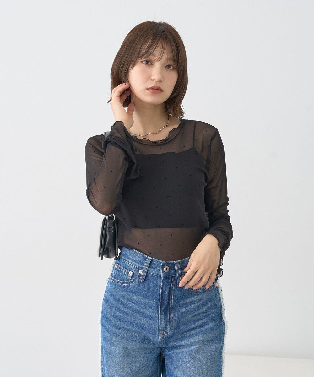 earth music&ecology フロッキードットメロープルオーバー 