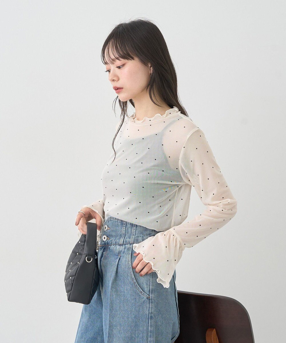 earth music&ecology フロッキードットメロープルオーバー 