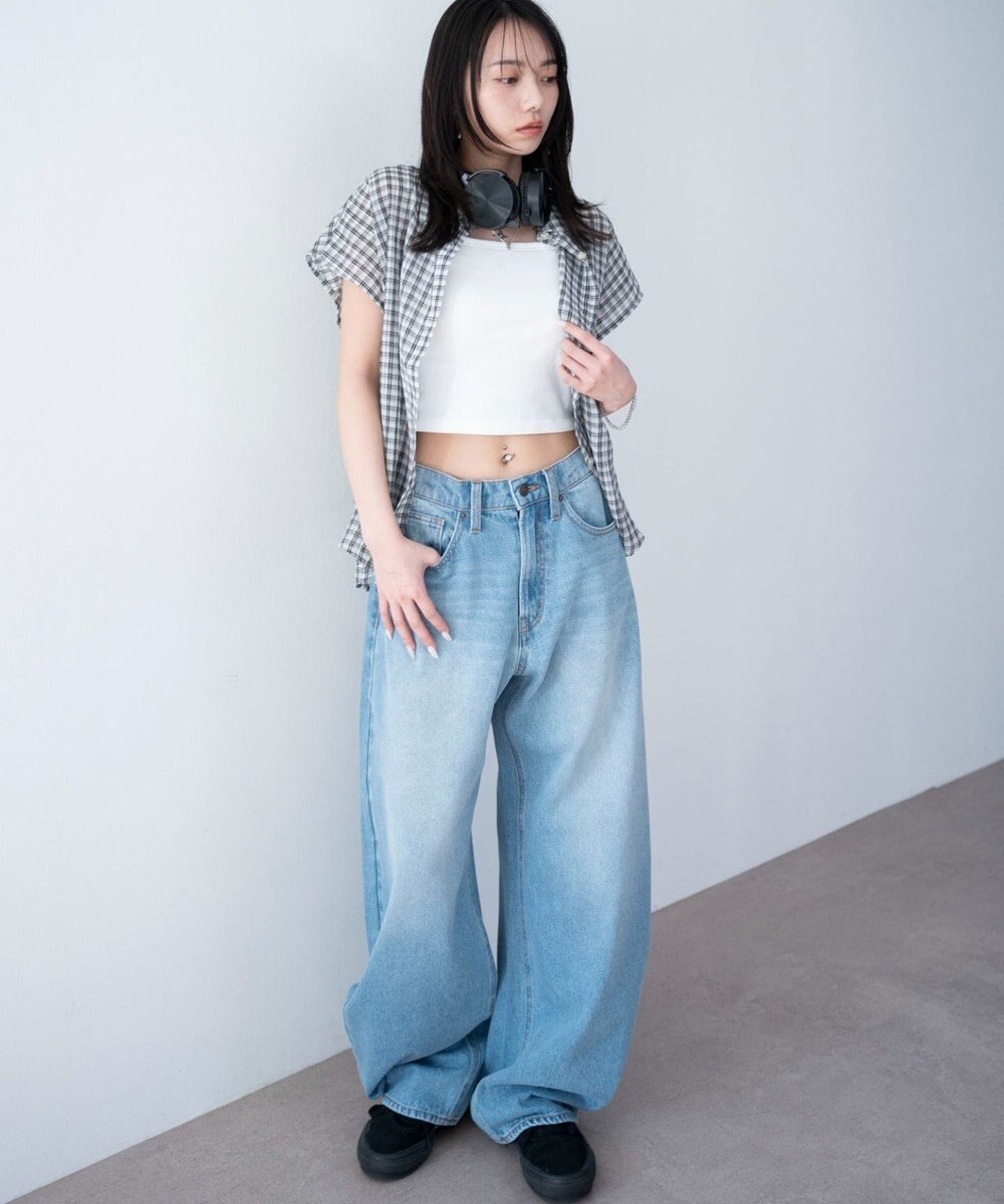 WEGO ワイドカーブデニムパンツ 