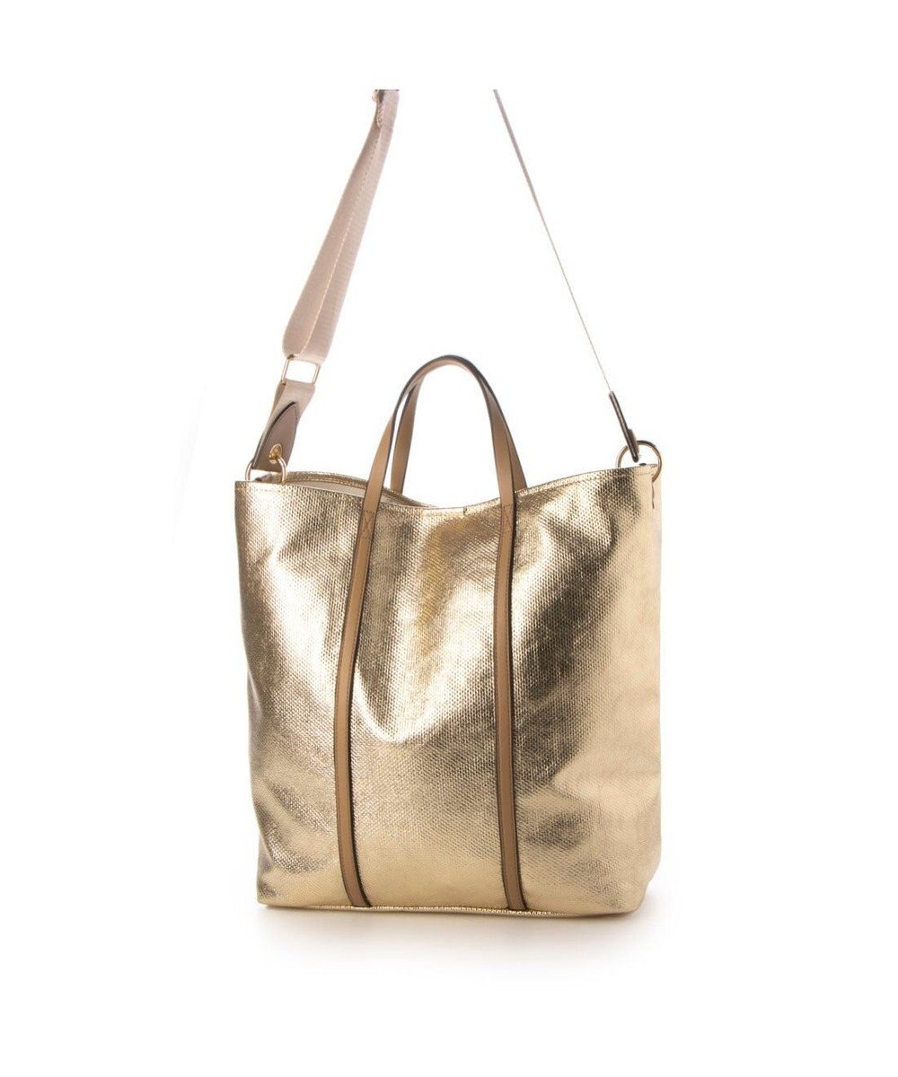 UNBILLION カシュカシュ cachecache / メタリックキャンバス1枚仕立て2wayトートバッグ 