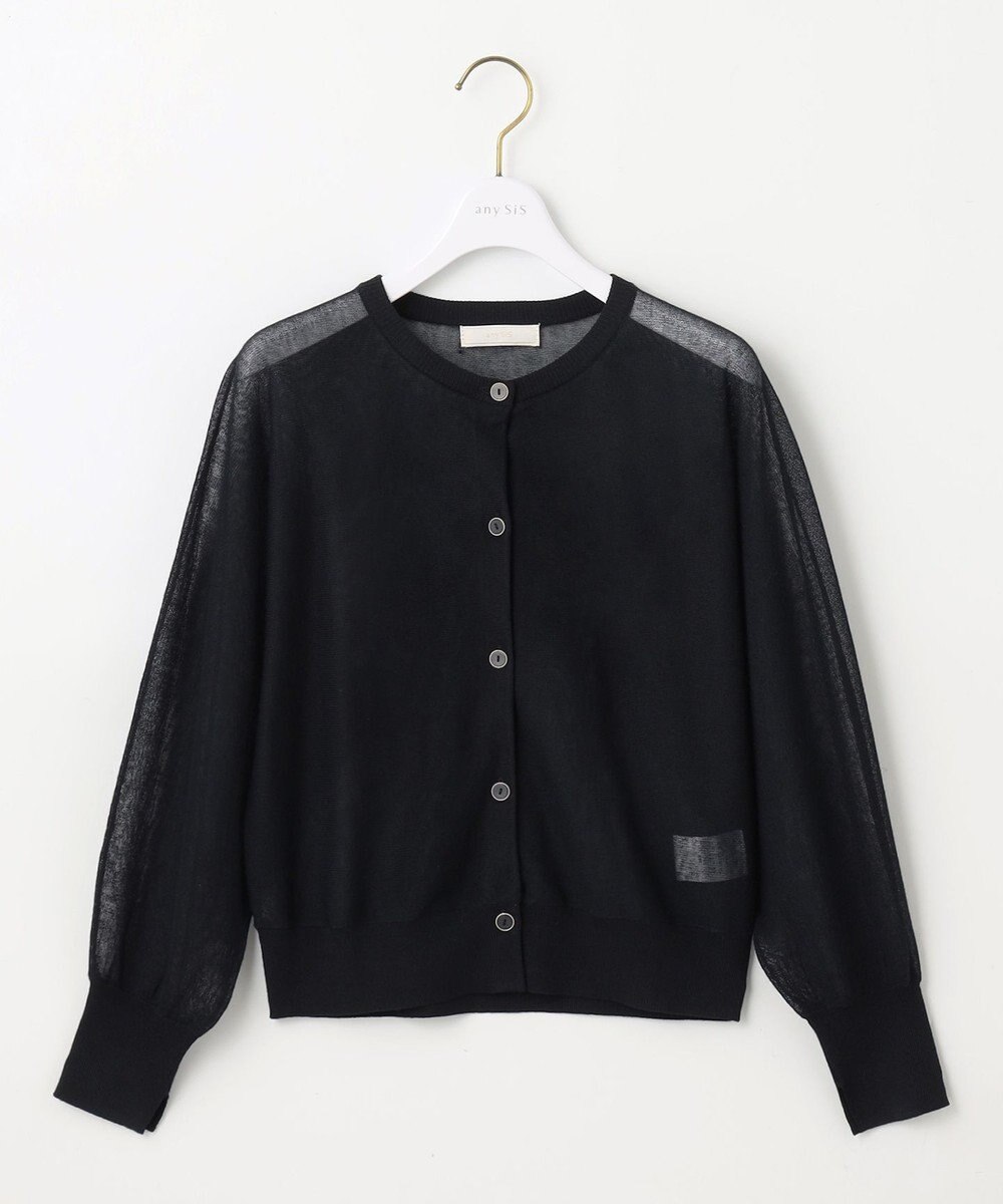 ANY SIS L 【洗える】シアークルー カーディガン 