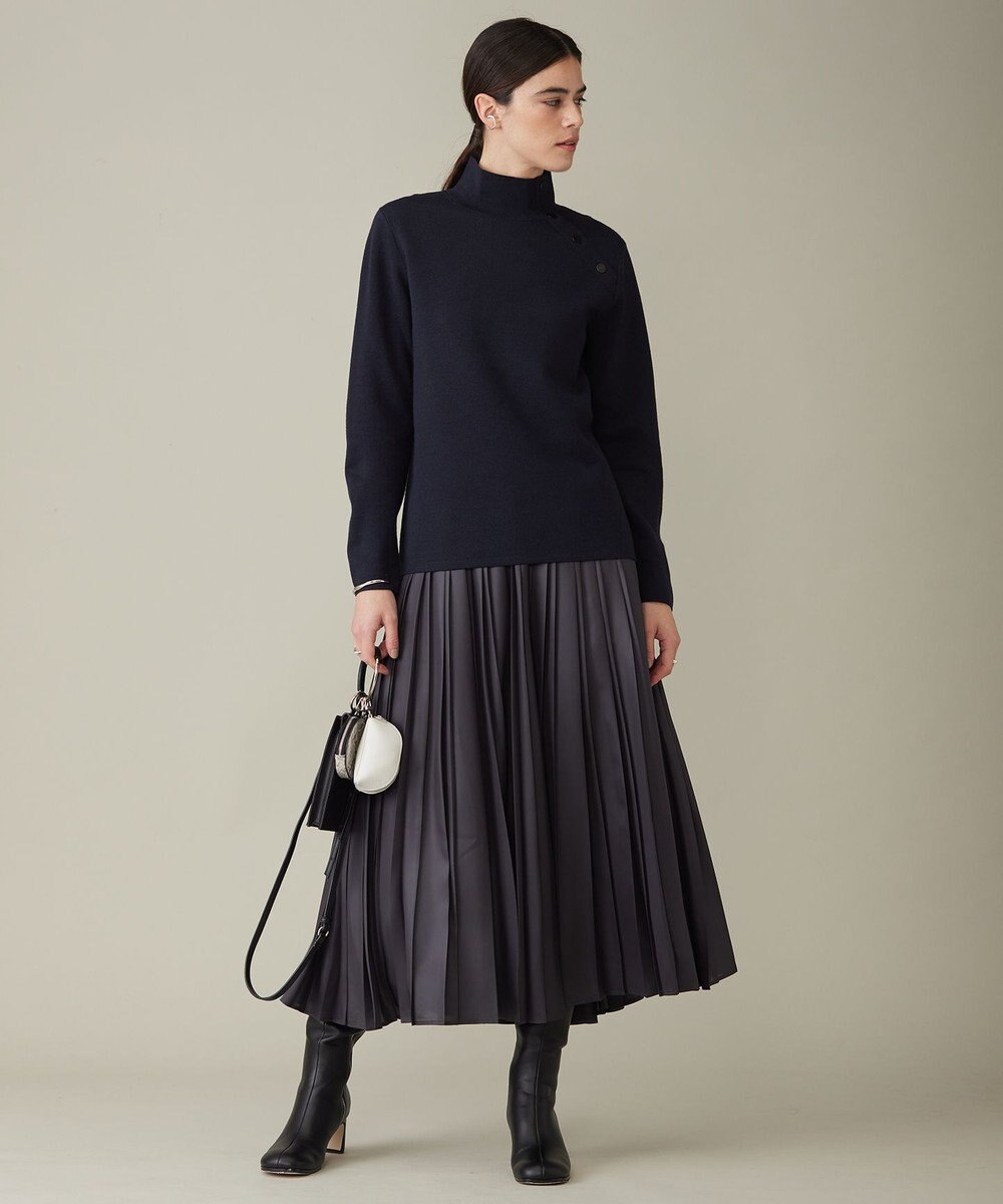 ICB 【洗える】レザーライクプリーツ スカート 