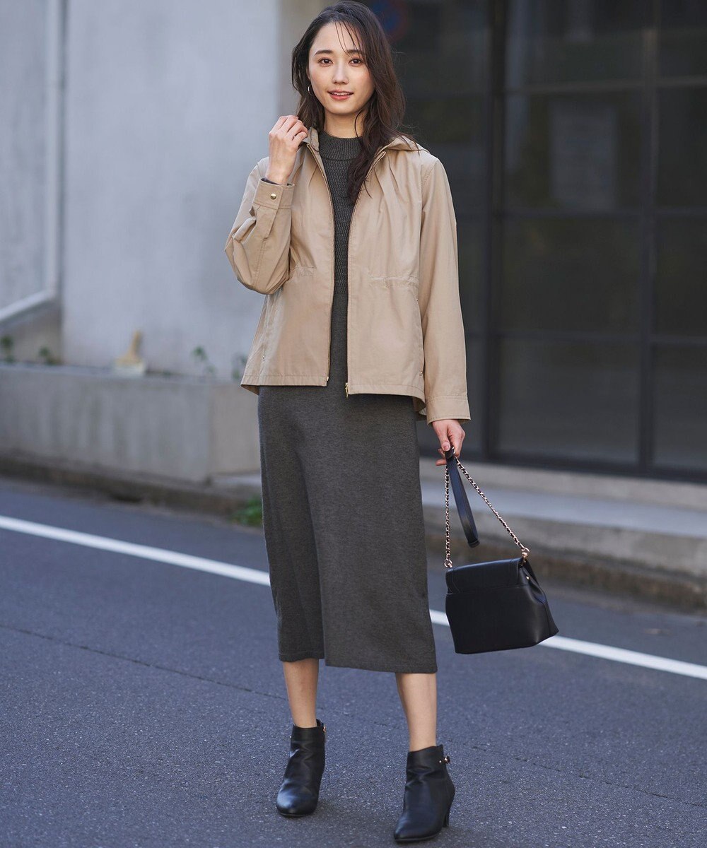 ANY SIS 【洗える】バスケット編み切替えニット ワンピース 