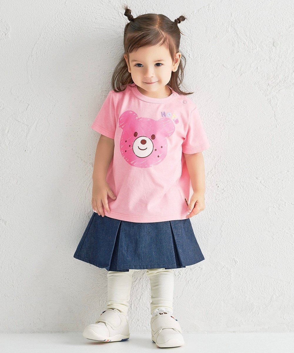 MIKI HOUSE HOT BISCUITS 【80-120cm】カラフルビーンズ フェイスプリント 半袖Tシャツ 