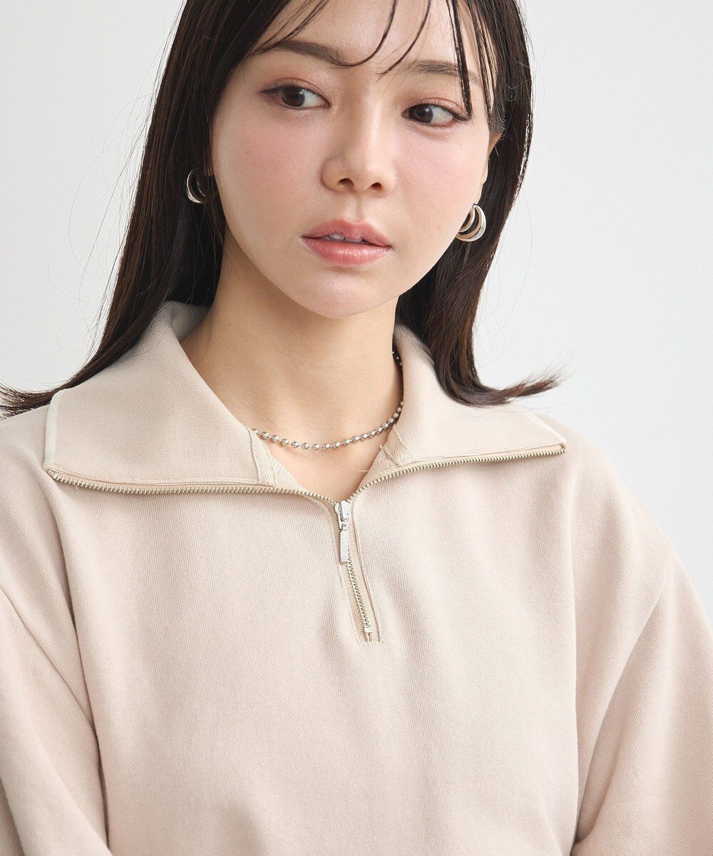 earth music&ecology ハーフジップラインプルオーバー 