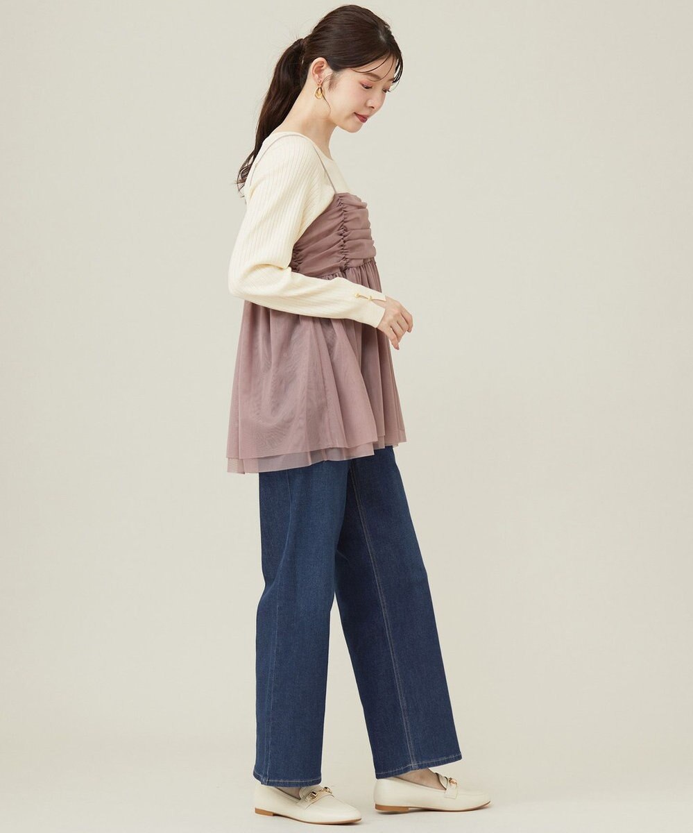 ANY SIS 【洗える】チュールレイヤード キャミソール 