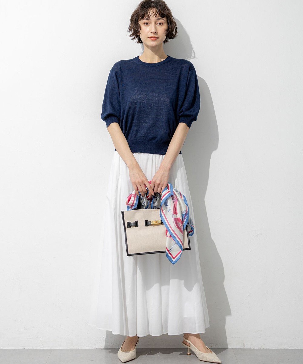 23区 【先行予約】ピュアリネンハイゲージ パフスリーブ ニット 