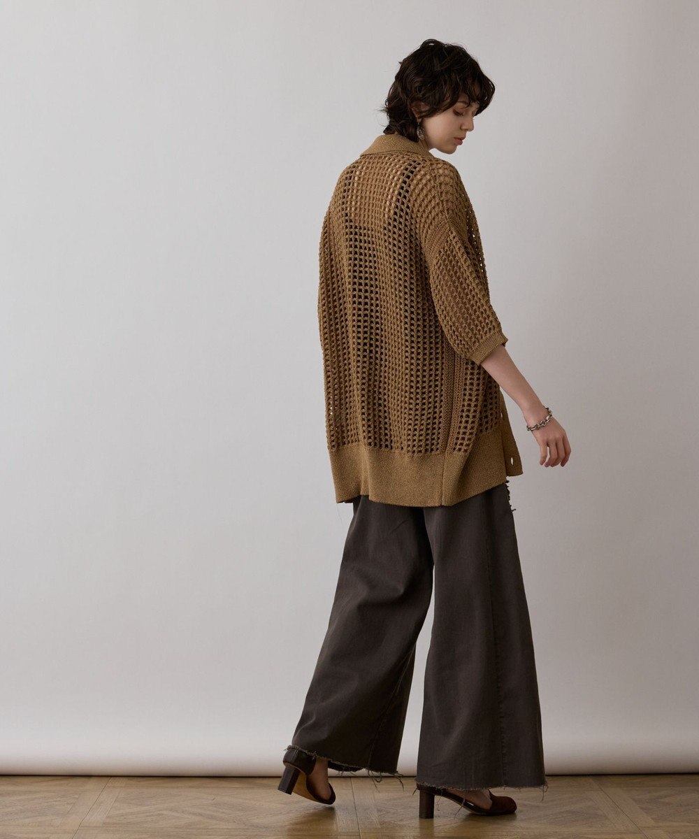 GRACE CONTINENTAL メッシュスキッパーニットカーディガン 