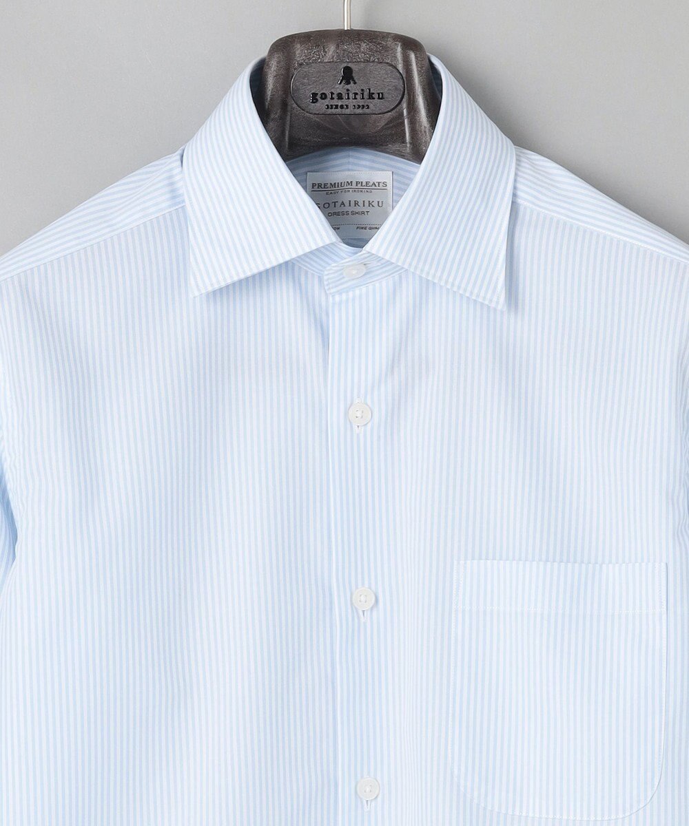 GOTAIRIKU 【形態安定】PREMIUMPLEATS_セミワイドカラー 通年ドレスシャツ_ストライプ(25年春夏モデル) 