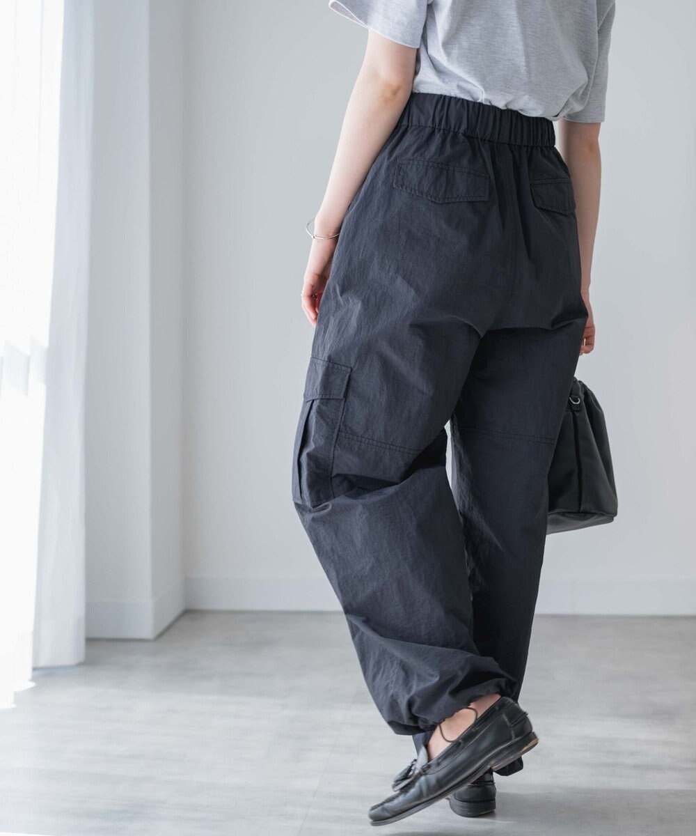 WEGO 【ウエストゴム】ナイロンイージーワイドカーゴパンツ 