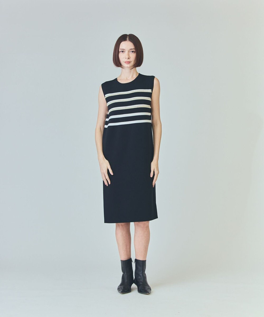 GRACE CONTINENTAL ボーダーパールワンピース 