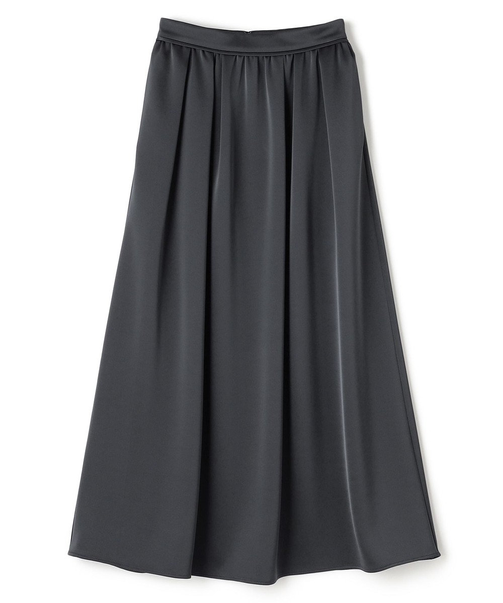 uncrave シャイニーダブルサテン フレアスカート 