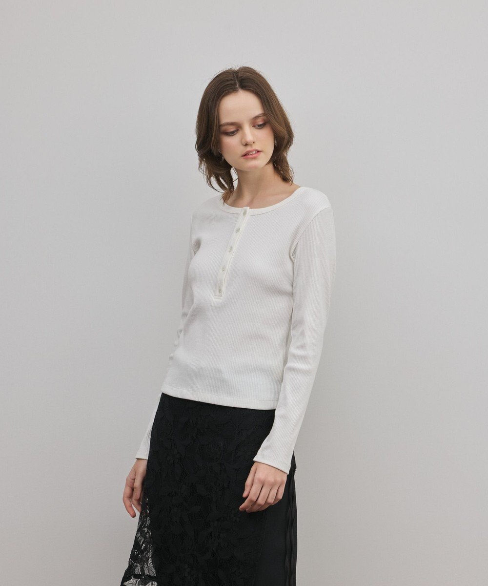 GRACE CONTINENTAL ヘンリーネックカットトップ 