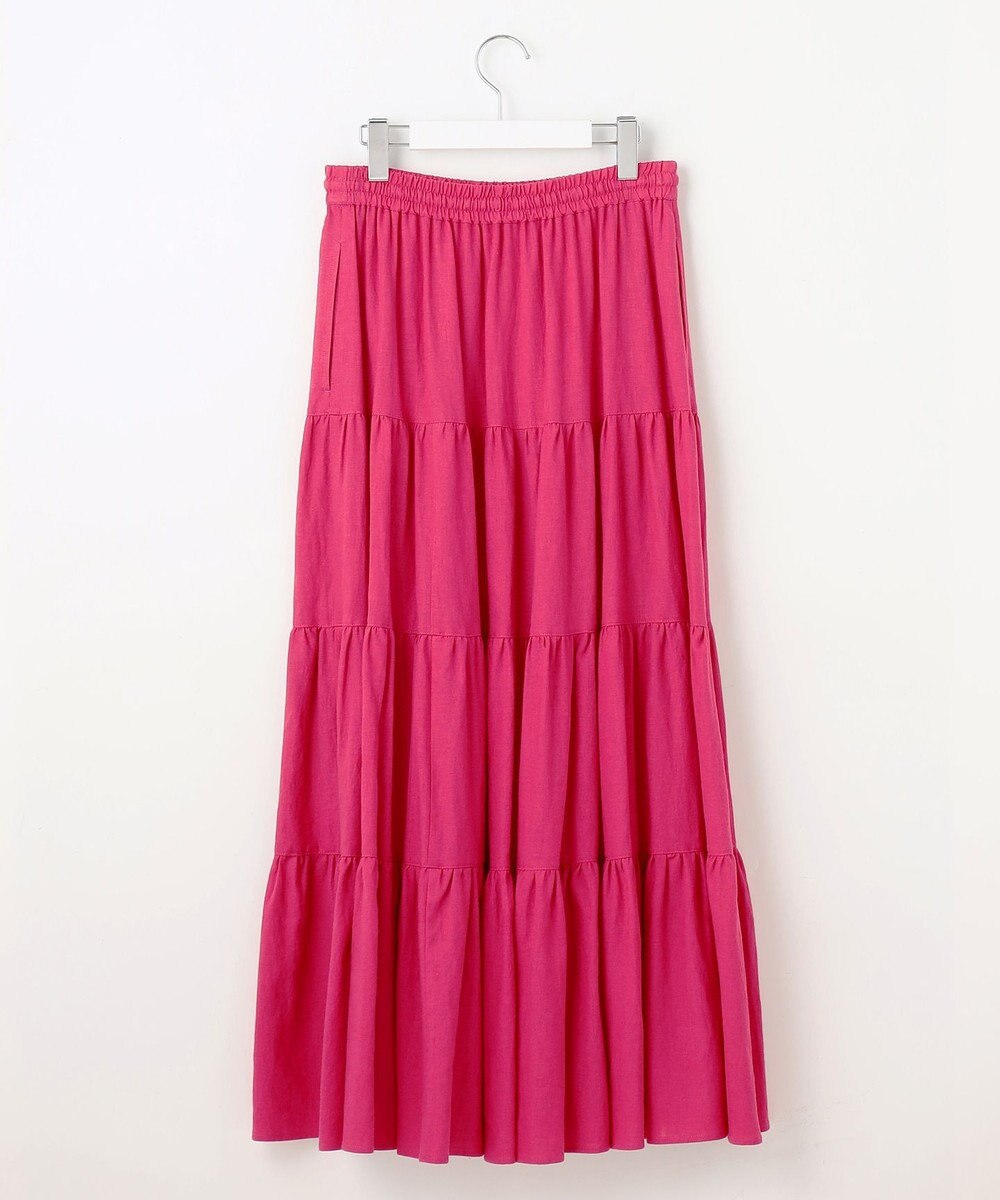 23区 【SLOW/一部店舗限定】ブライトリネン  ティアード スカート 