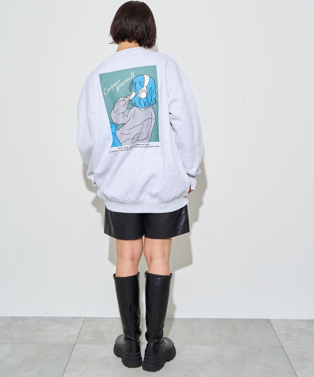 WEGO 【ユニセックス着用ITEM】ガールイラストグラフィックプルオーバー 