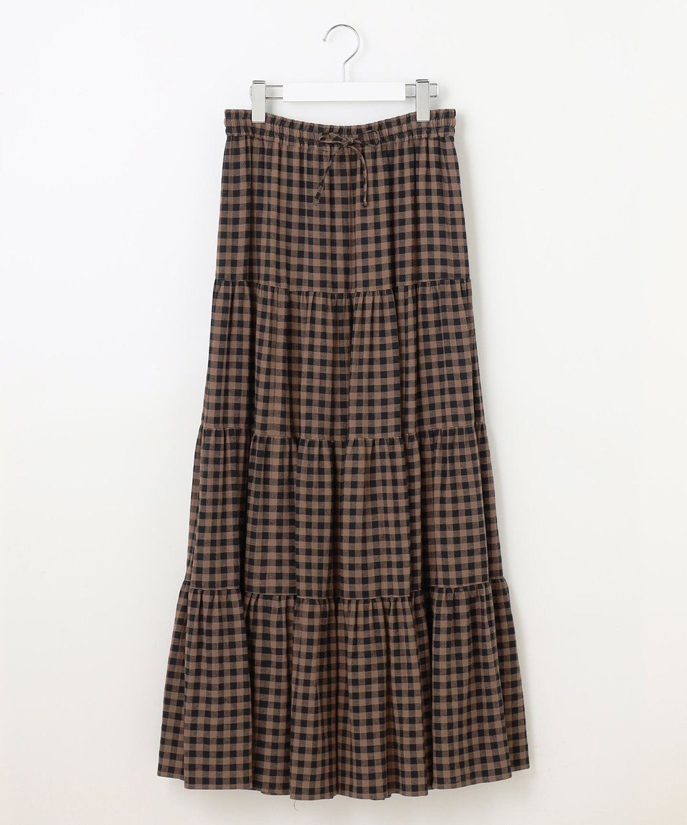 23区 L 【SLOW/一部店舗限定】ブライトリネン  ティアード スカート 