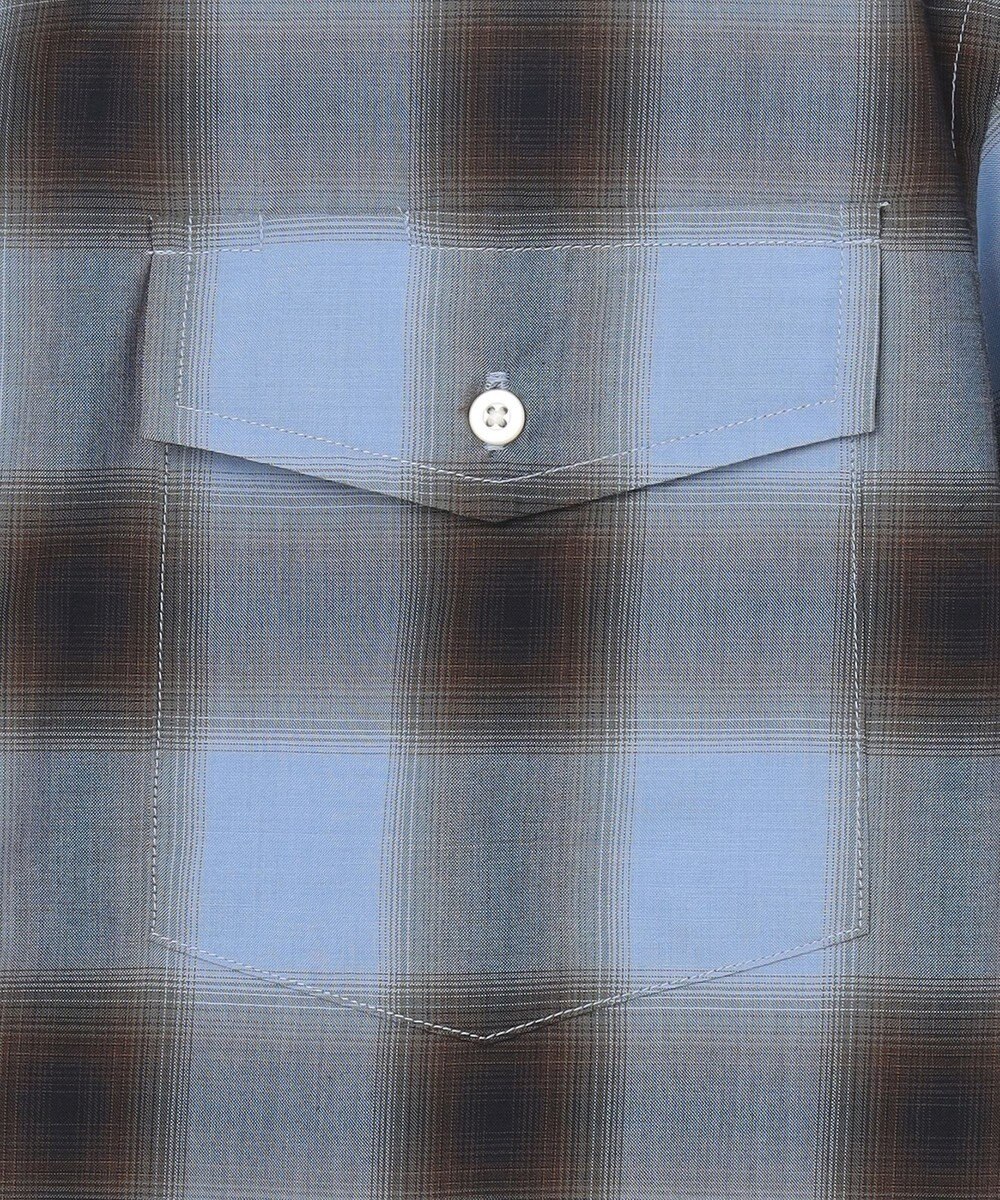 J.PRESS YORK STREET 【UNISEX】オンブレーチェック オープンカラーシャツ 