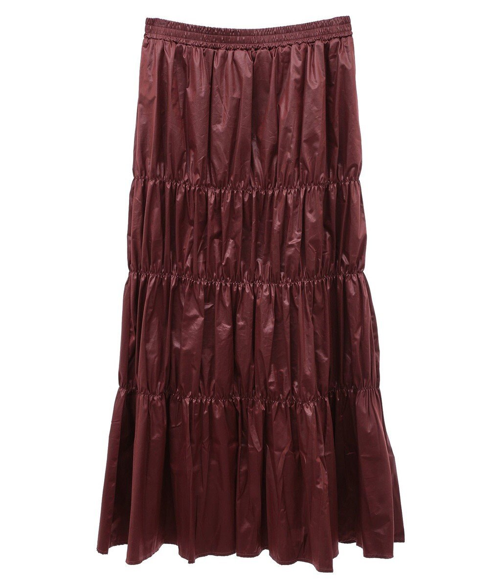 Green Parks チンツ加工シャーリングスカート 