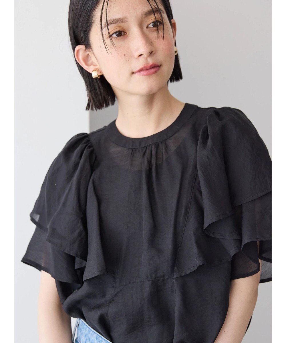 AMERICAN HOLIC 接触冷感シアーフリルブラウス 