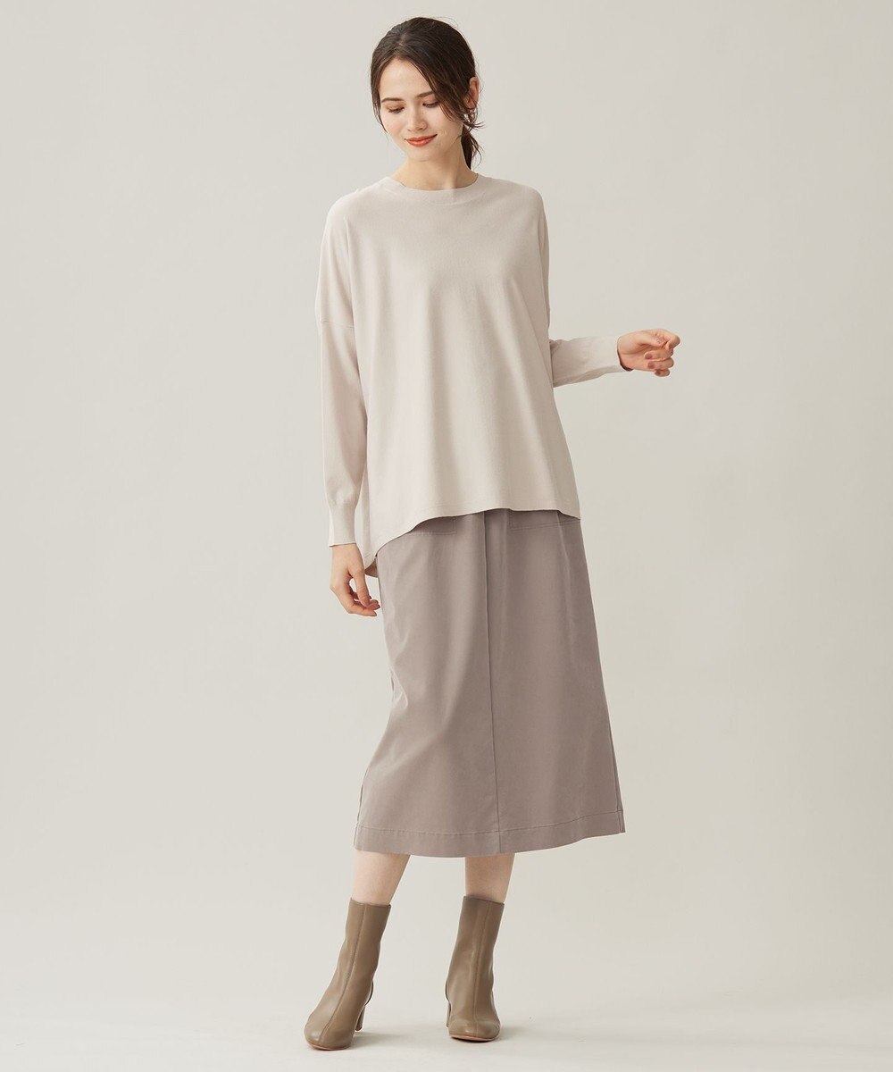 自由区 L 【WEB限定カラーあり】レーヨンストレッチ ニットT 