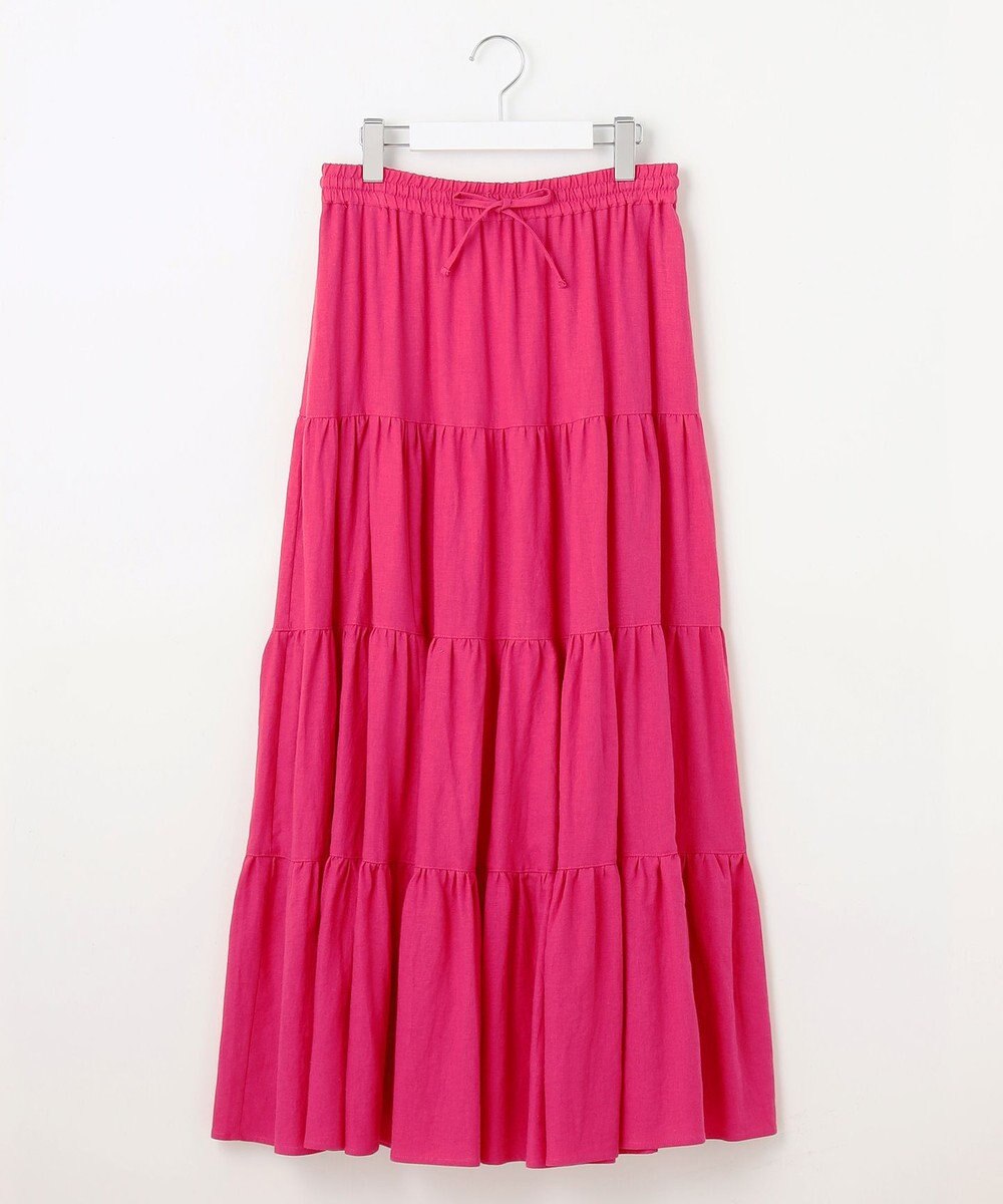 23区 L 【SLOW/一部店舗限定】ブライトリネン  ティアード スカート 