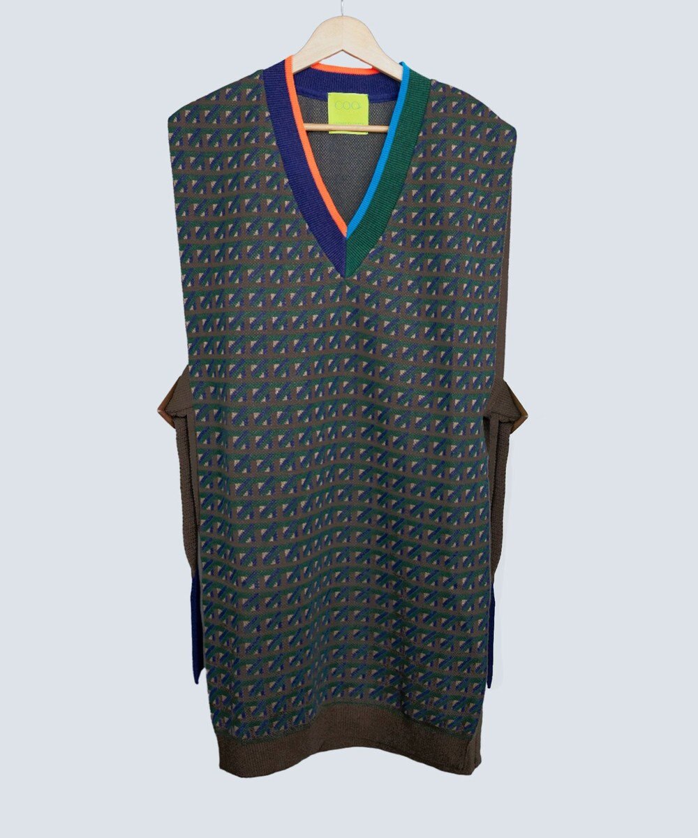COQ CROSS STRIPE ロングベスト 