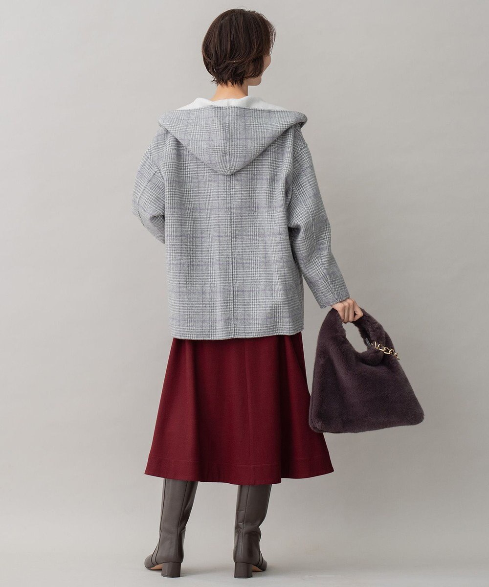 自由区 【リバーシブル】ウールリバー フード付きショートコート 