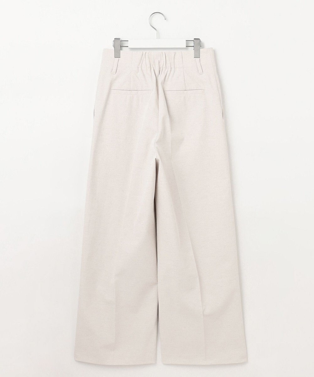 23区 【セットアップ対応/洗える】コットンリネン オックスストレッチ ワイド パンツ 