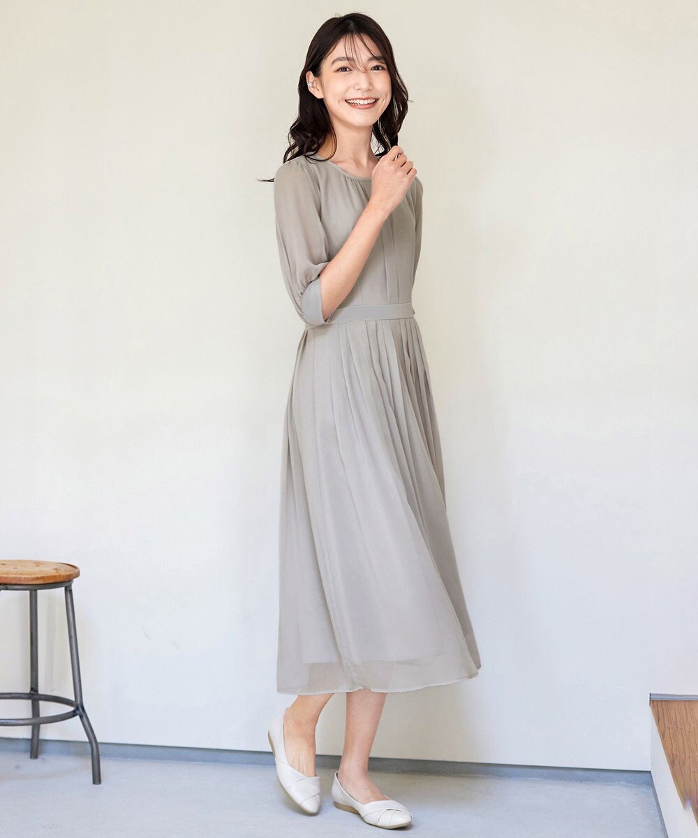 Tiaclasse 【洗える】シフォンワンピース 