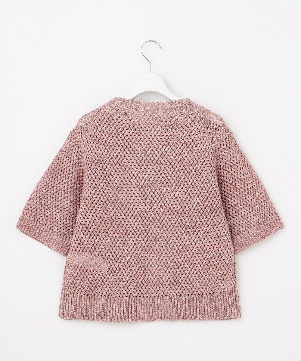 自由区 【洗える】カラーミックスメッシュリネン ニット 