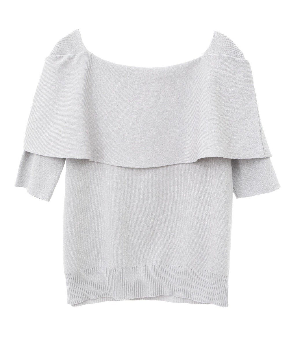 earth music&ecology リボン半袖ニットプルオーバー 