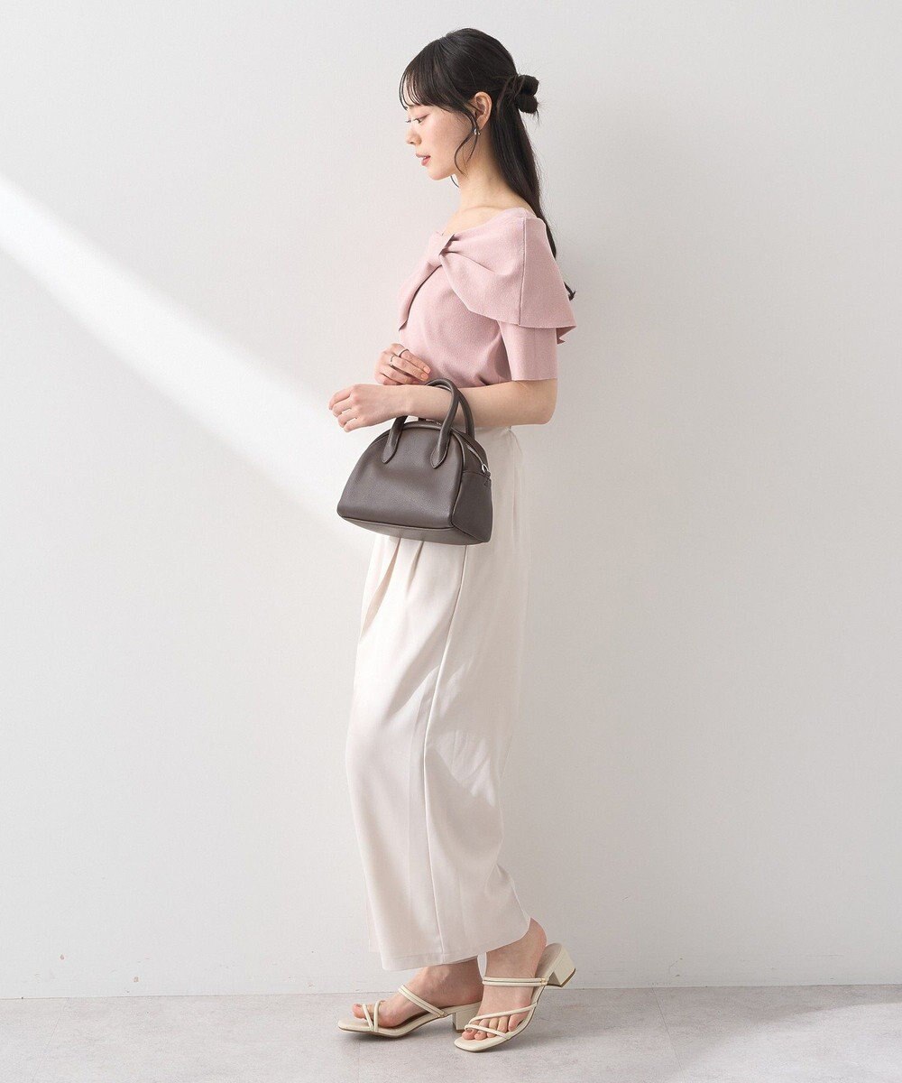 earth music&ecology リボン半袖ニットプルオーバー 