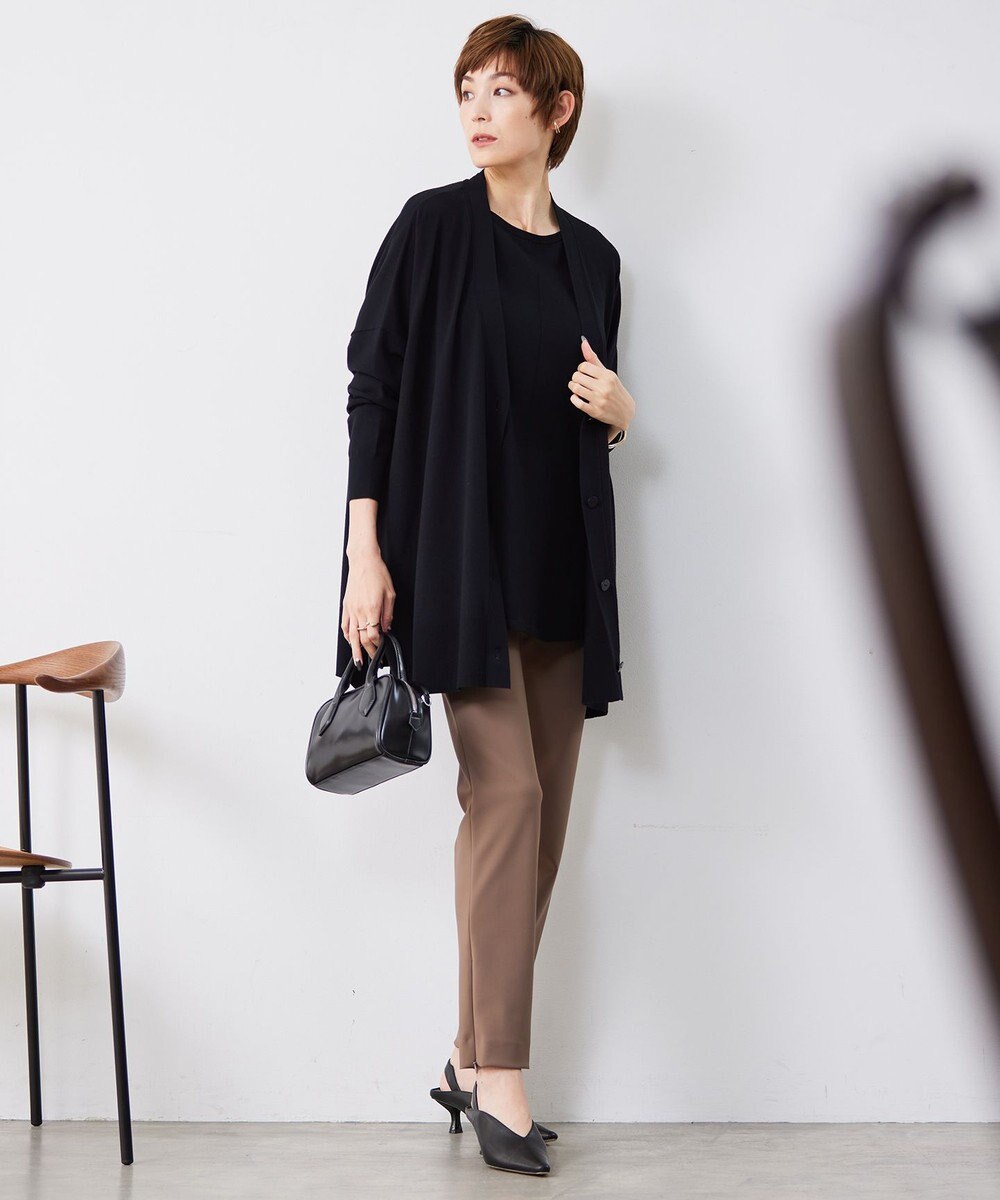 ICB 【洗える】ヴィスコースワイド Vネックカーディガン 