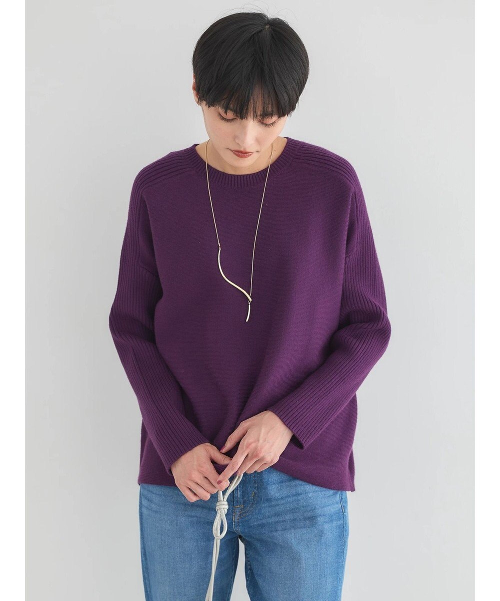 AMERICAN HOLIC バイパチ袖リブラグランニットプルオーバー 