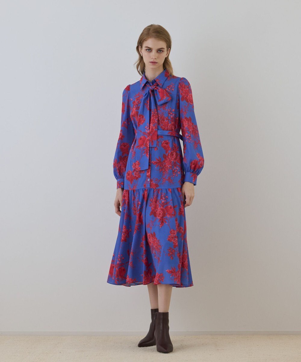 GRACE CONTINENTAL ブーケフラワープリントワンピース 
