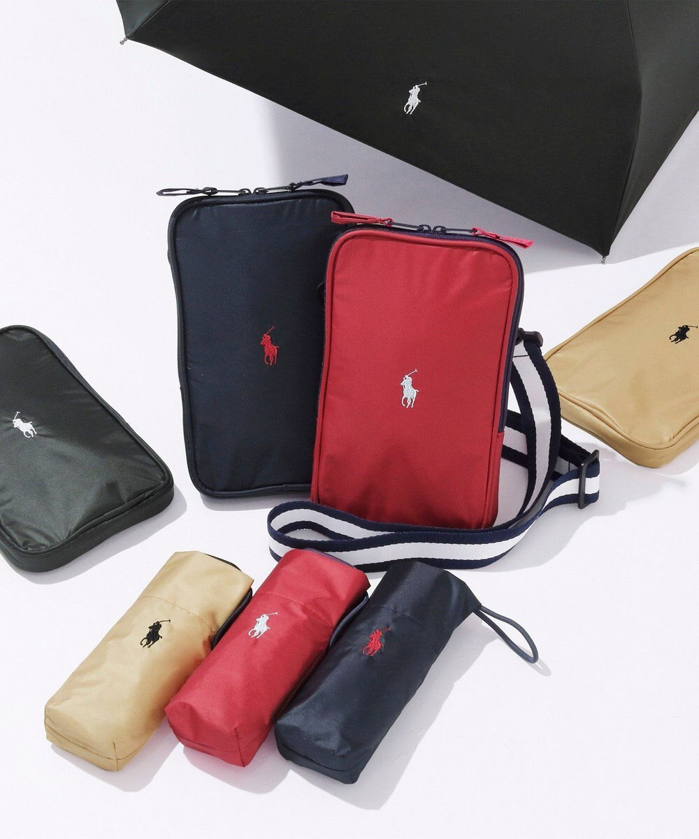 MOONBAT 【WEB限定セット/UV遮蔽率100％】POLO RALPH LAUREN （ポロ ラルフローレン）サコッシュ付き 晴雨兼用 折りたたみ傘 ポロポニー 