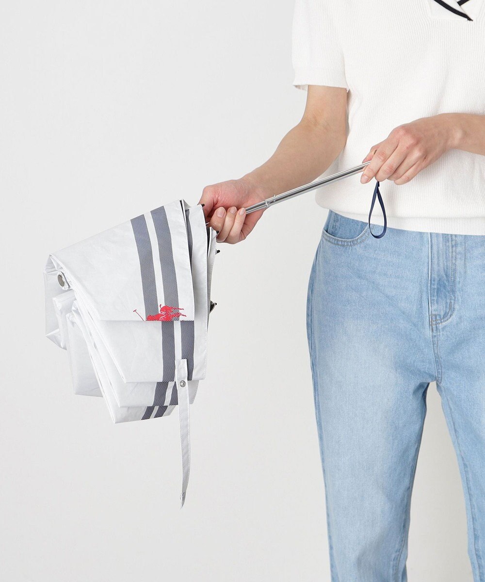 MOONBAT POLO RALPH LAUREN（ポロ ラルフローレン） 晴雨兼用日傘 ボーダー 遮光率100% 遮熱 UV 晴雨兼用 