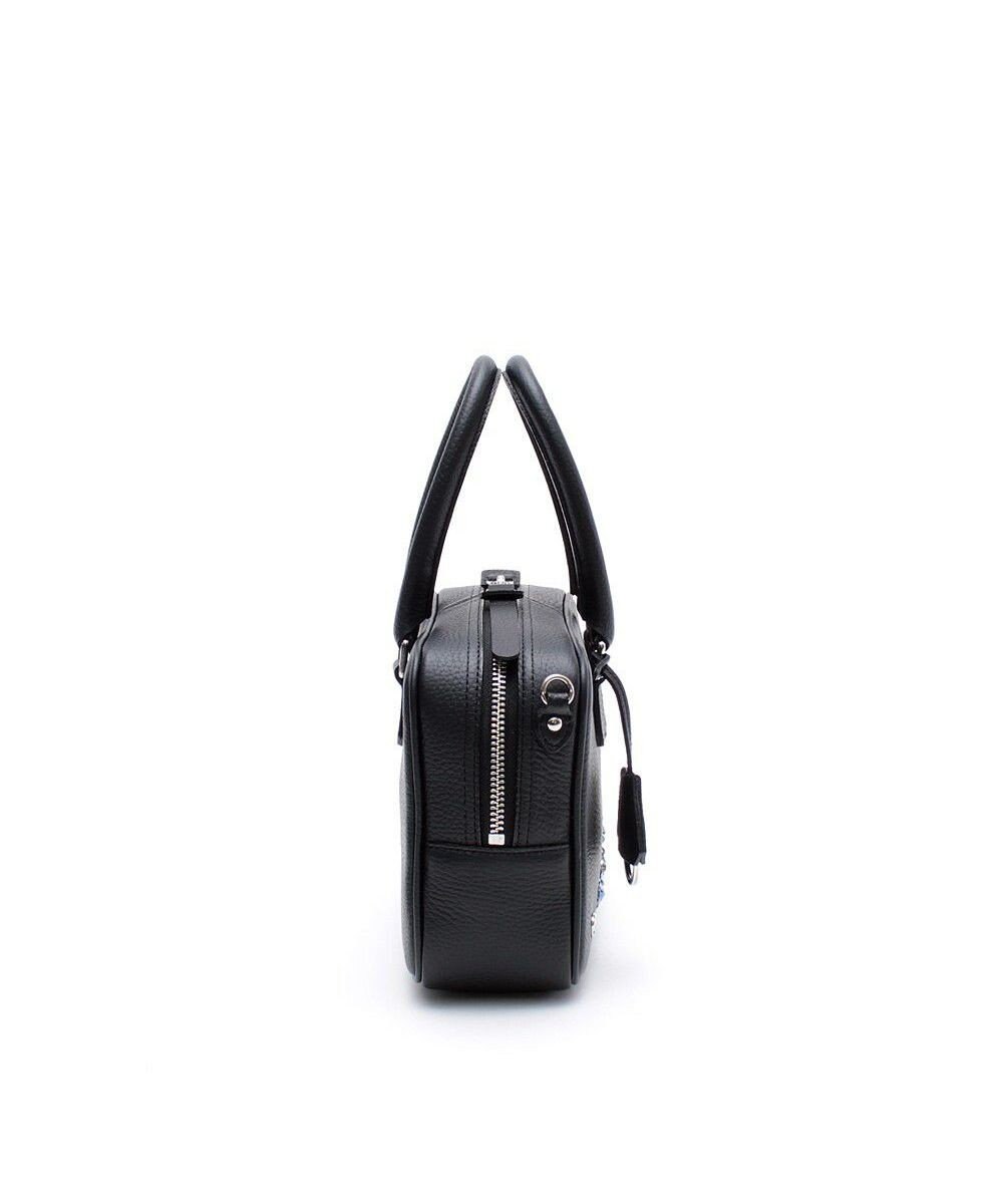 A.D.M.J. スワロフスキー・クリスタル　牛革　ボストンバッグ　23cm 