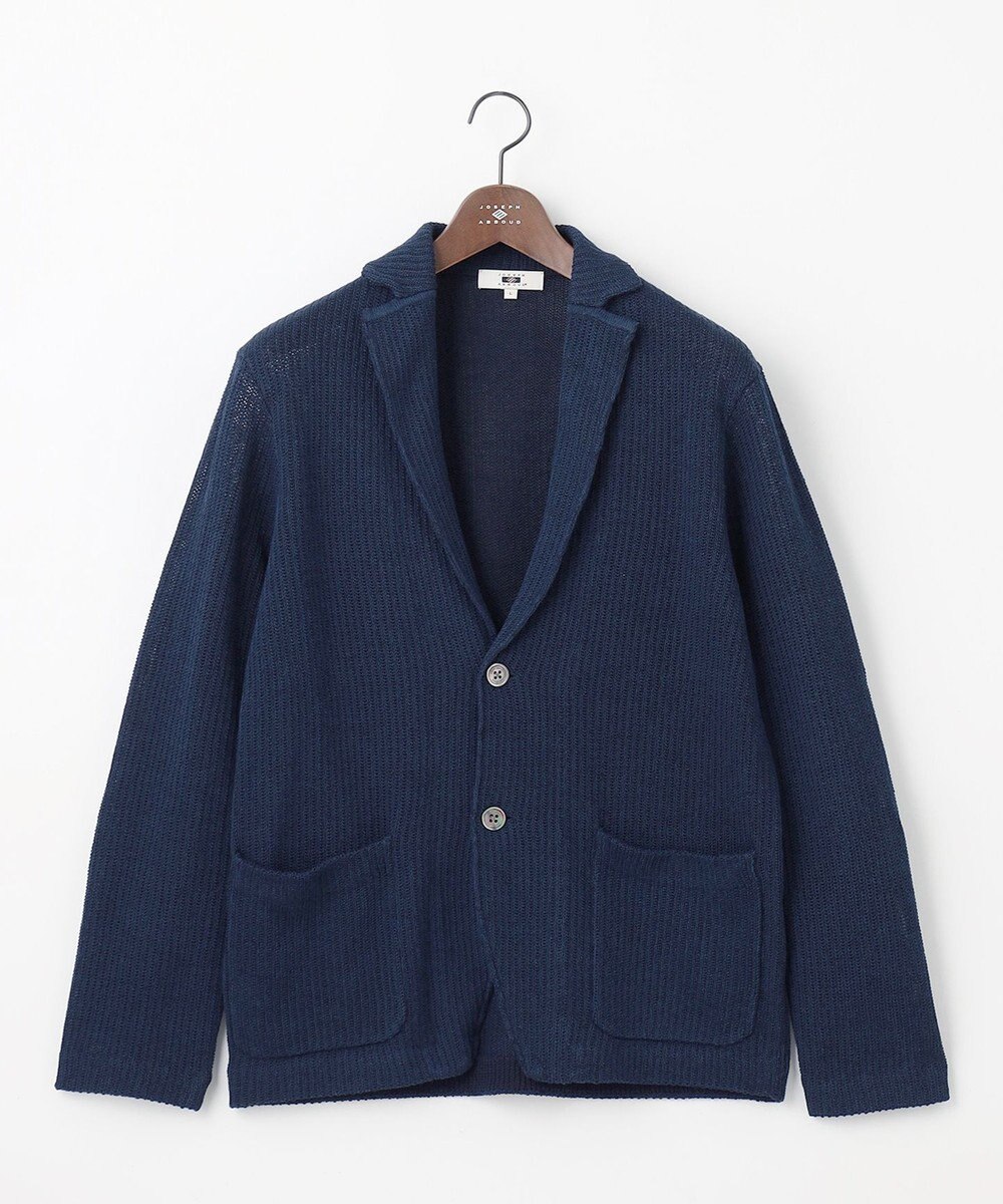 JOSEPH ABBOUD 【洗える】ストローヤーン ニット ジャケット 