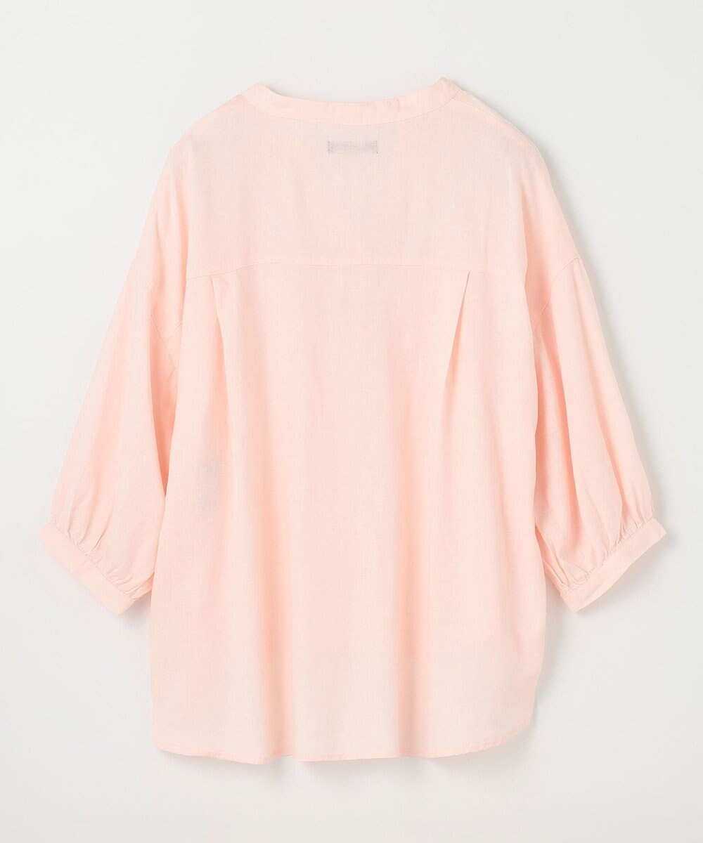 ANY L 【手洗い可能】ヨーロピアンリネンスキッパーネックブラウス 