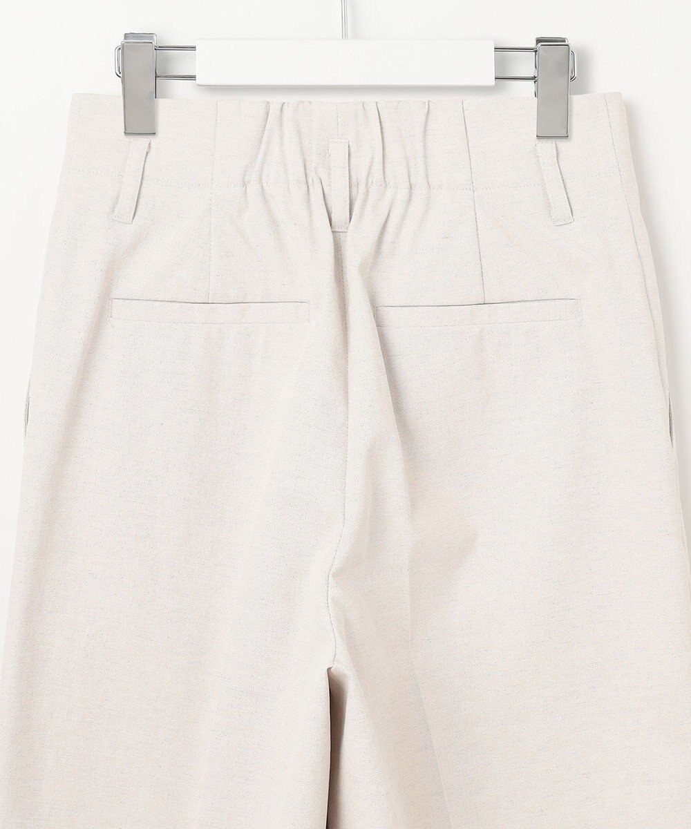 23区 【セットアップ対応/洗える】コットンリネン オックスストレッチ ワイド パンツ 