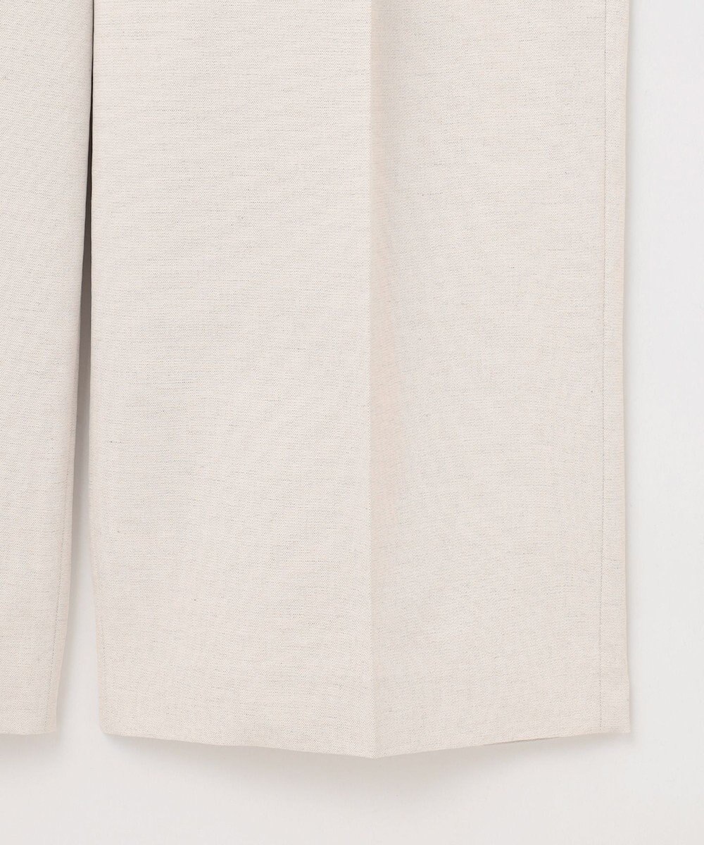 23区 【セットアップ対応/洗える】コットンリネン オックスストレッチ ワイド パンツ 