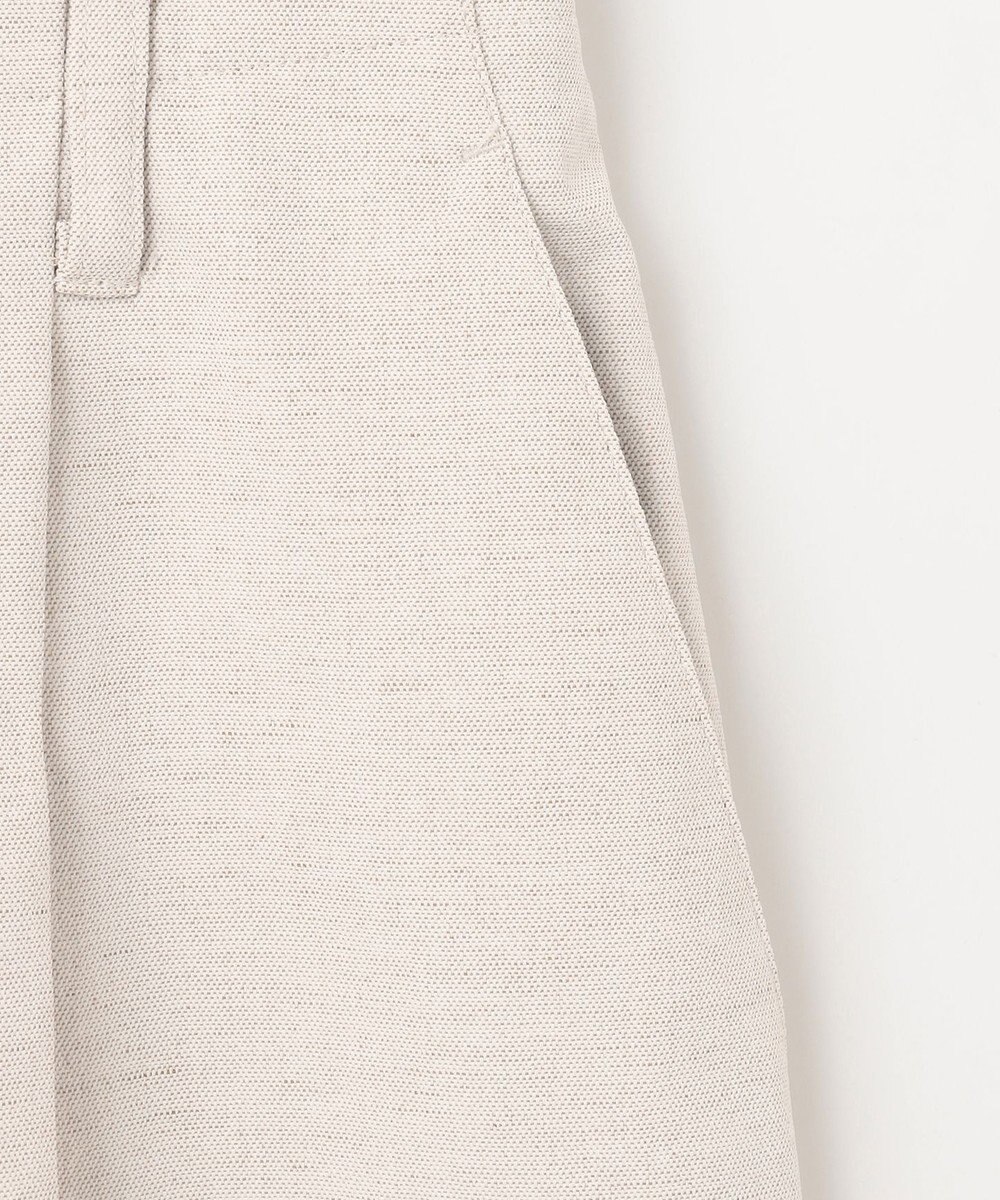 23区 【セットアップ対応/洗える】コットンリネン オックスストレッチ ワイド パンツ 