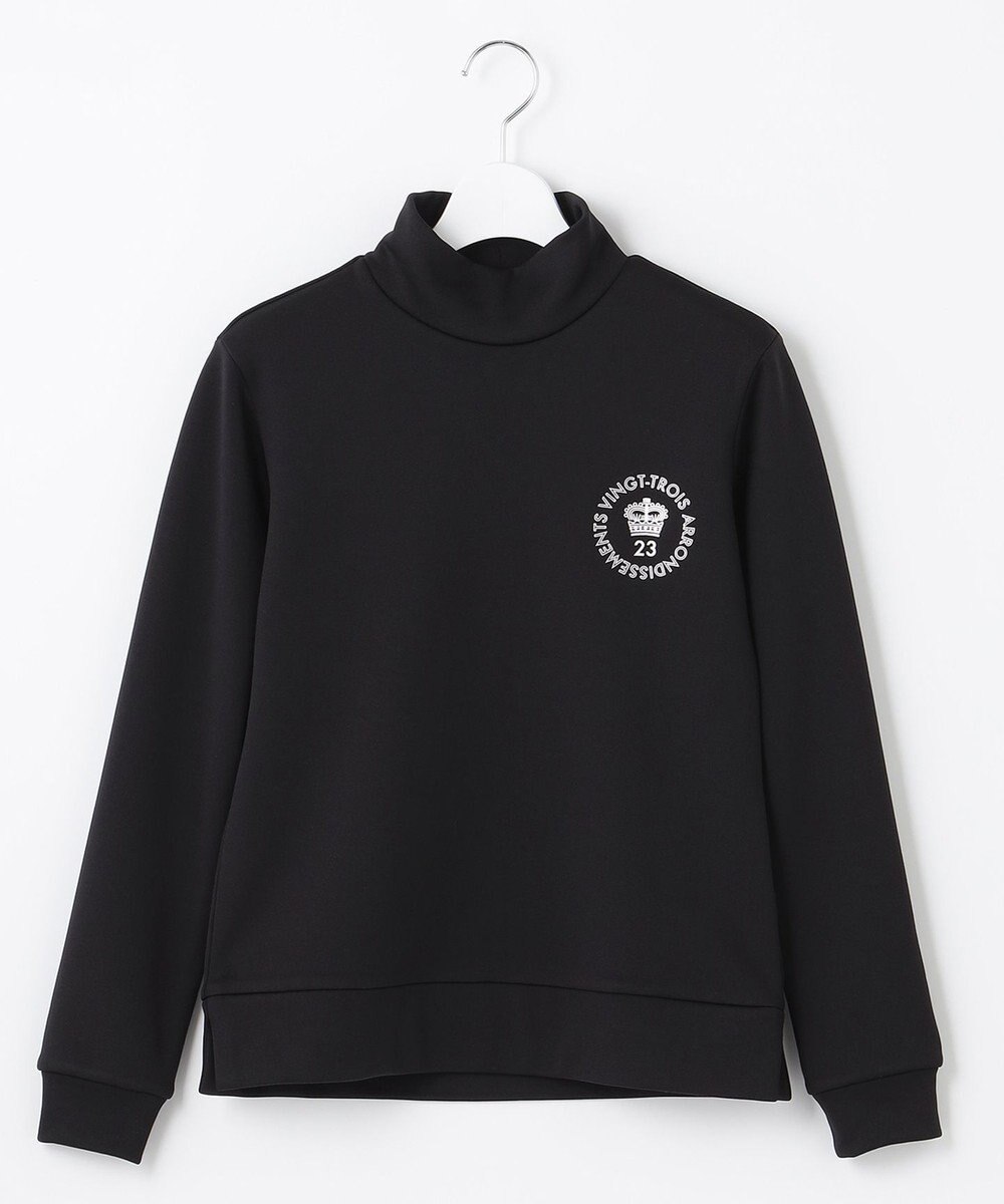 23区GOLF ファン多数の名品トップス 【WOMEN】ストレッチ裏フリース モックネックシャツ 