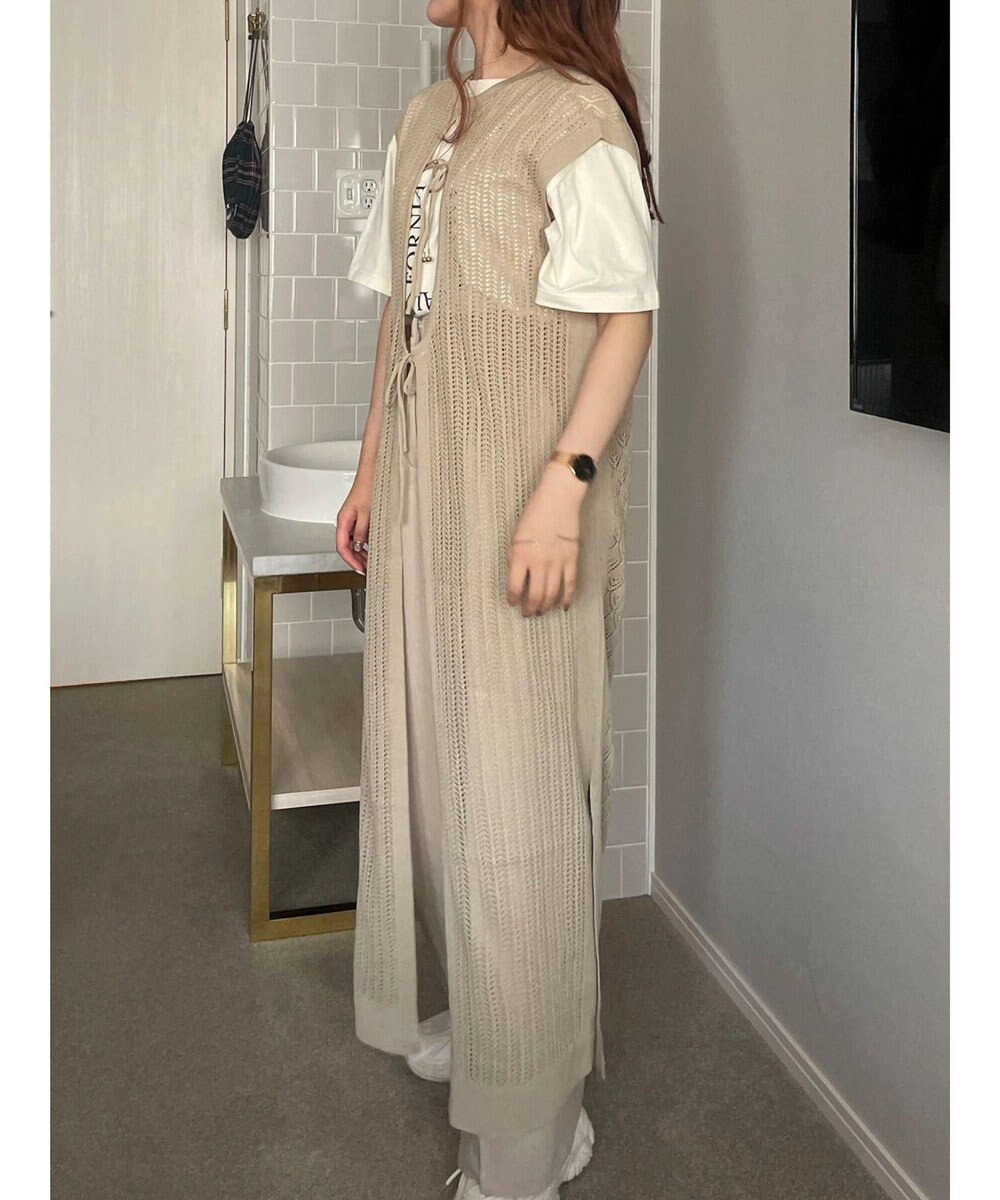 Green Parks 前後２Ｗａｙ　透かし柄ニットワンピース 